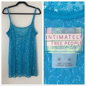 Free People Intimately Sheer Sequined Mini Dress
